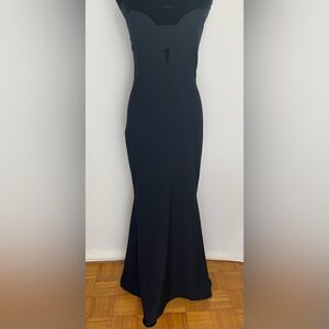 Michelle Mason Strapless Bustier Cutout Maxi Gown Black Size 4
